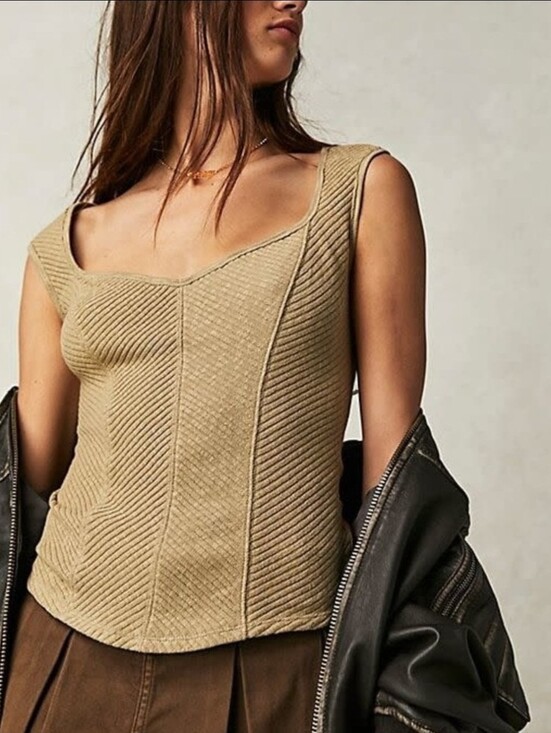 Tops - Free People We The Free Top Beige Large NWOT